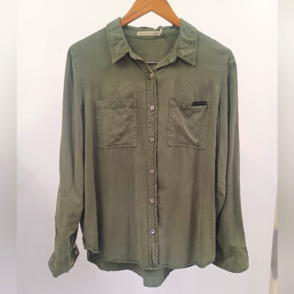 Calvin Klein khaki green shirt, size large